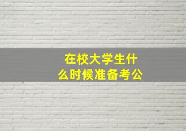 在校大学生什么时候准备考公