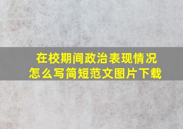 在校期间政治表现情况怎么写简短范文图片下载