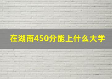 在湖南450分能上什么大学