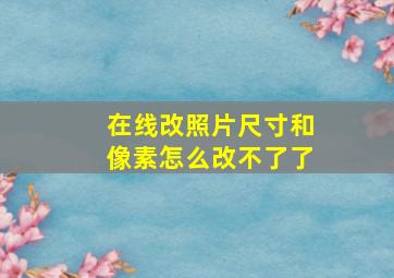 在线改照片尺寸和像素怎么改不了了