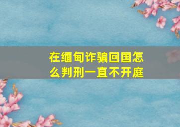 在缅甸诈骗回国怎么判刑一直不开庭