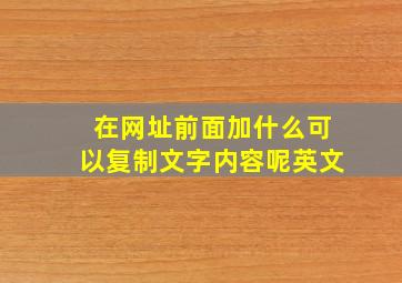 在网址前面加什么可以复制文字内容呢英文