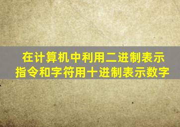 在计算机中利用二进制表示指令和字符用十进制表示数字