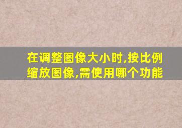 在调整图像大小时,按比例缩放图像,需使用哪个功能