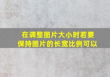 在调整图片大小时若要保持图片的长宽比例可以