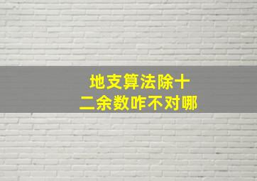 地支算法除十二余数咋不对哪