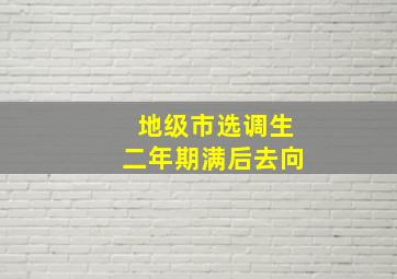 地级市选调生二年期满后去向