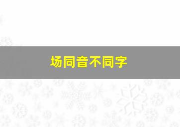 场同音不同字