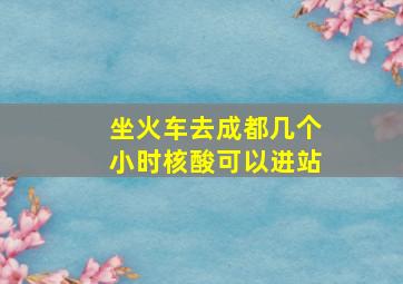 坐火车去成都几个小时核酸可以进站