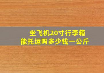 坐飞机20寸行李箱能托运吗多少钱一公斤