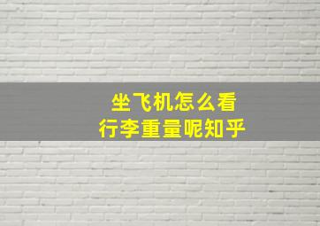 坐飞机怎么看行李重量呢知乎