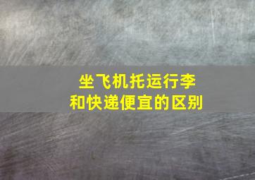 坐飞机托运行李和快递便宜的区别