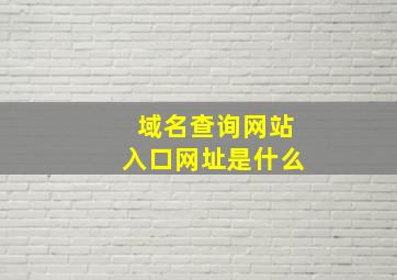 域名查询网站入口网址是什么