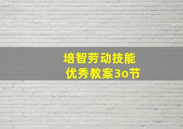 培智劳动技能优秀教案3o节