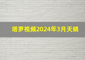 塔罗视频2024年3月天蝎