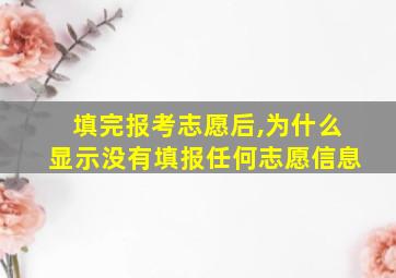 填完报考志愿后,为什么显示没有填报任何志愿信息