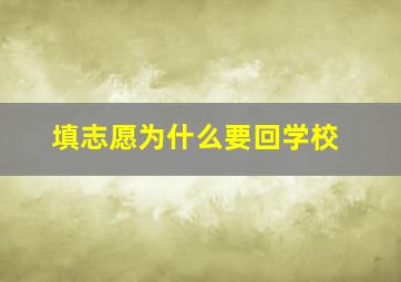 填志愿为什么要回学校