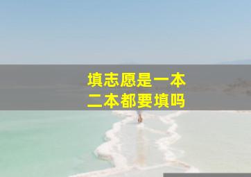 填志愿是一本二本都要填吗