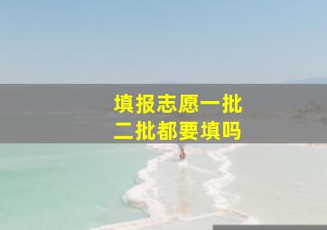 填报志愿一批二批都要填吗