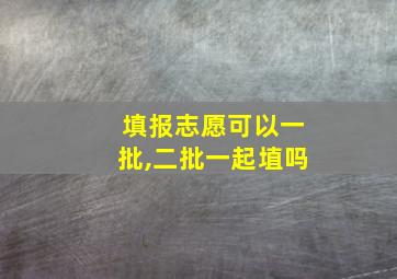 填报志愿可以一批,二批一起埴吗