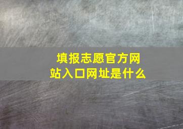 填报志愿官方网站入口网址是什么