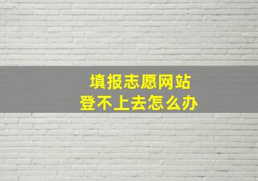 填报志愿网站登不上去怎么办