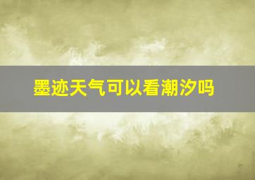 墨迹天气可以看潮汐吗