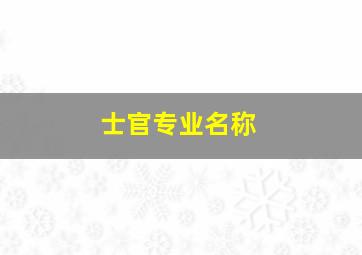 士官专业名称