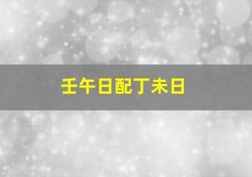 壬午日配丁未日