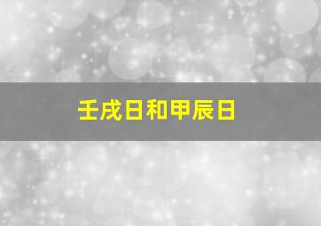 壬戌日和甲辰日