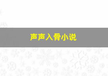 声声入骨小说