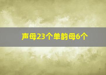 声母23个单韵母6个