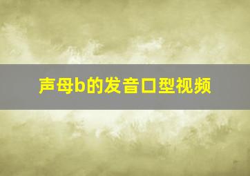 声母b的发音口型视频