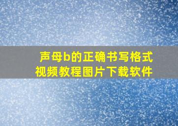 声母b的正确书写格式视频教程图片下载软件