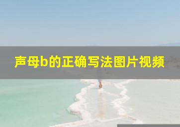 声母b的正确写法图片视频