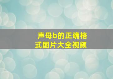 声母b的正确格式图片大全视频