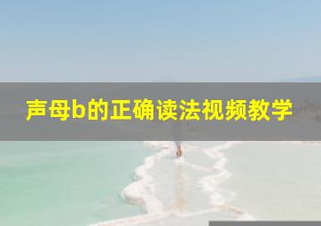 声母b的正确读法视频教学