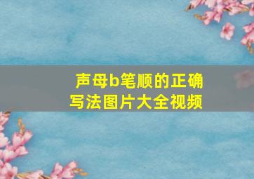 声母b笔顺的正确写法图片大全视频