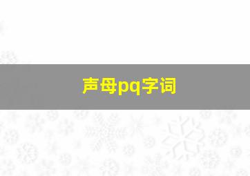 声母pq字词