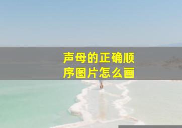 声母的正确顺序图片怎么画