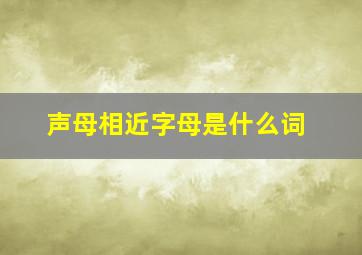 声母相近字母是什么词