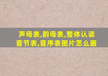 声母表,韵母表,整体认读音节表,音序表图片怎么画