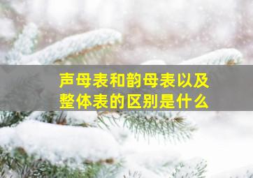 声母表和韵母表以及整体表的区别是什么