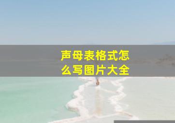 声母表格式怎么写图片大全