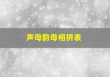 声母韵母相拼表