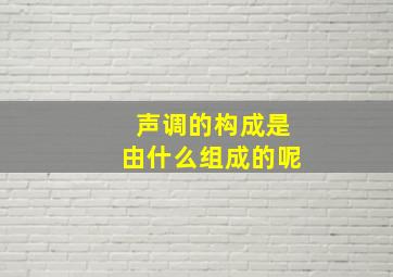 声调的构成是由什么组成的呢