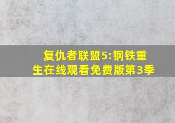 复仇者联盟5:钢铁重生在线观看免费版第3季