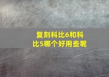 复刻科比6和科比5哪个好用些呢