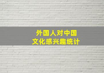 外国人对中国文化感兴趣统计