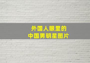 外国人眼里的中国男明星图片